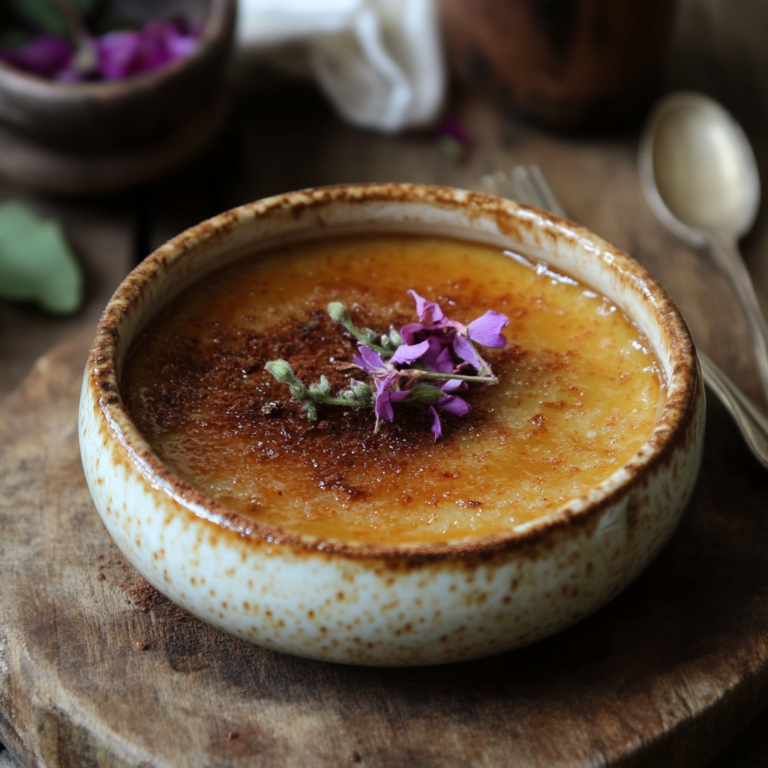 Creamy crème caramel without an oven served on a white plate with caramel sauce dripping over the sides.1