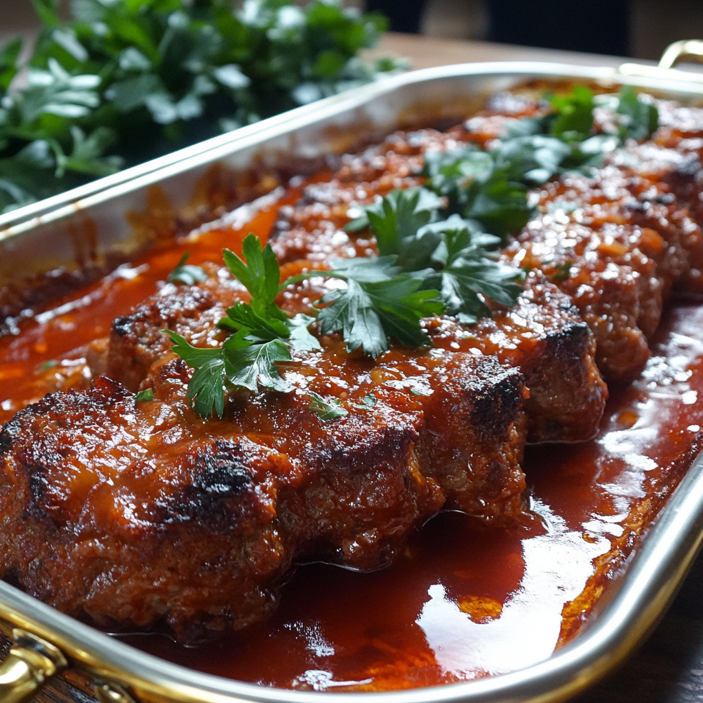 Juicy homemade meatloaf topped with a rich glaze, sliced and served with mashed potatoes and roasted vegetables1