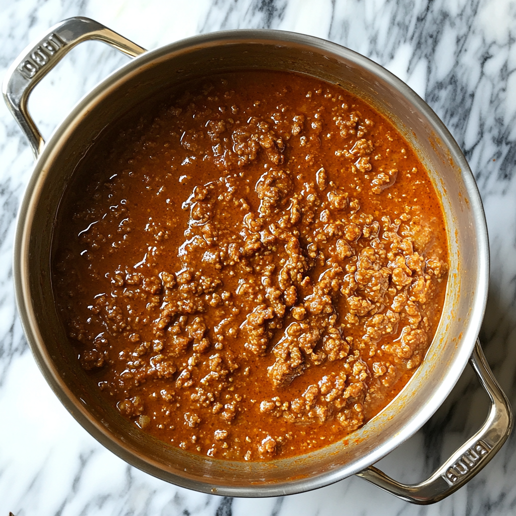 A bowl of authentic Bolognese sauce served over tagliatelle pasta, showcasing the traditional Italian meat sauce recipe.5