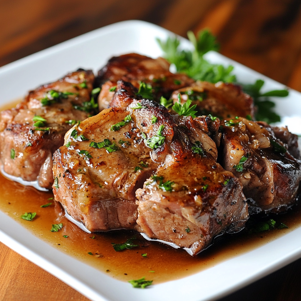 Tender Crockpot pork steak cooked with root vegetables in a slow cooker for a hearty, flavorful meal.3
