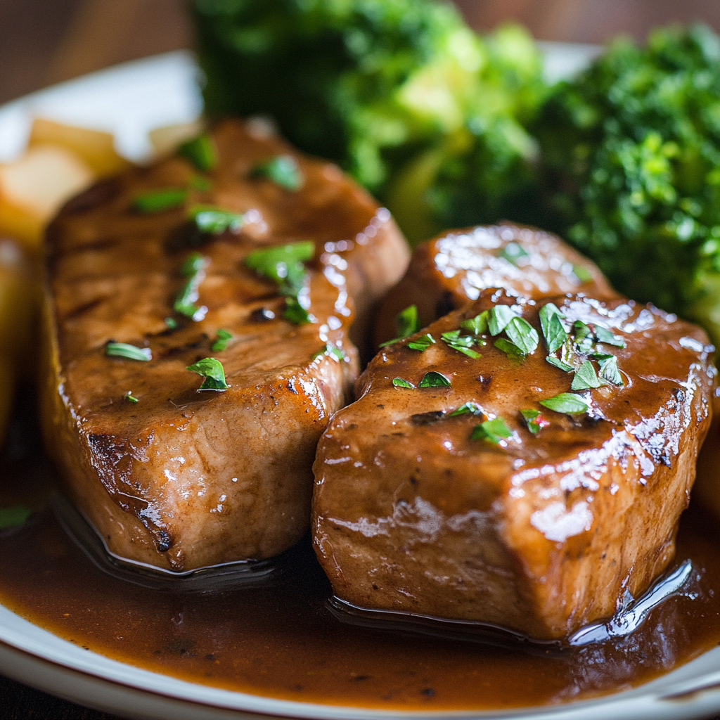 Tender Crockpot pork steak cooked with root vegetables in a slow cooker for a hearty, flavorful meal.4