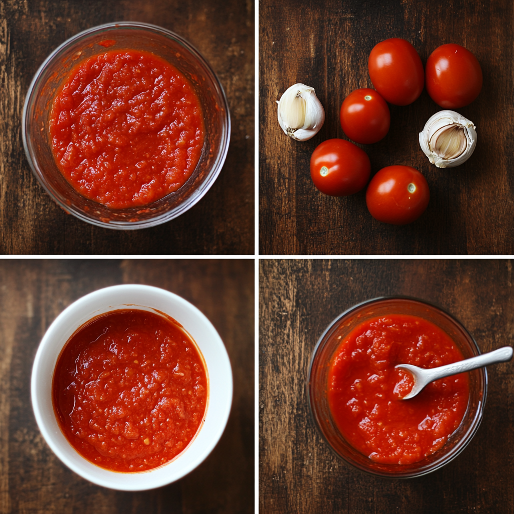 A pot of homemade tomato sauce simmering with fresh basil, garlic, and onions – tomato sauce tips for richer flavor.2