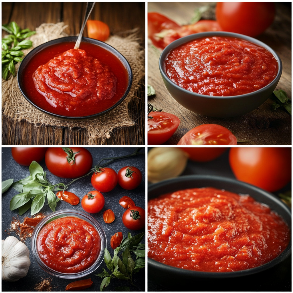 A pot of homemade tomato sauce simmering with fresh basil, garlic, and onions – tomato sauce tips for richer flavor.3